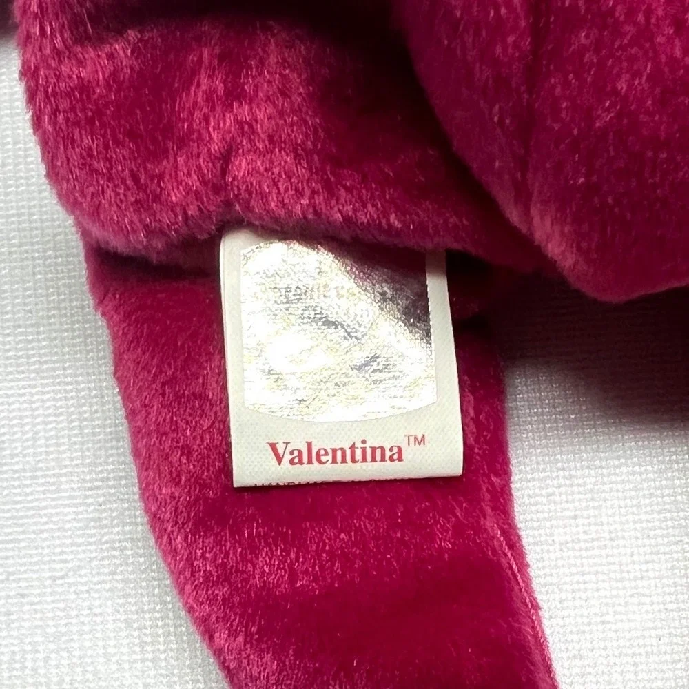 Ty Beanie Baby Valentina the Bear Fuchsia Pink Heart 1998 Retired Plush Toy 4233